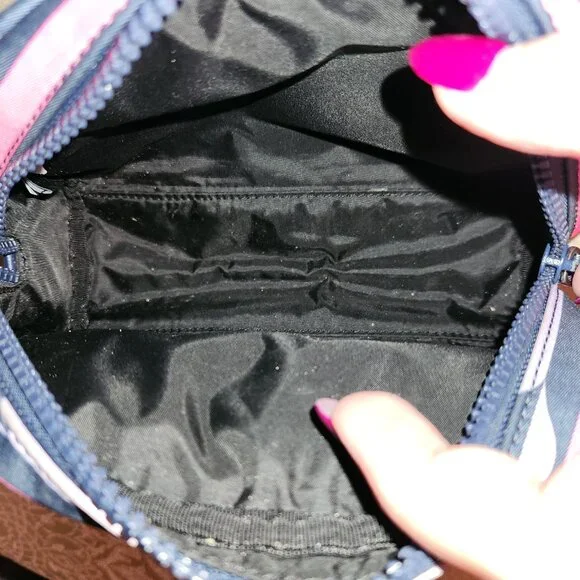 Kate Spade Striped Lip Print Nylon Dome Cosmetic Case. Like New - Picture 6 of 6